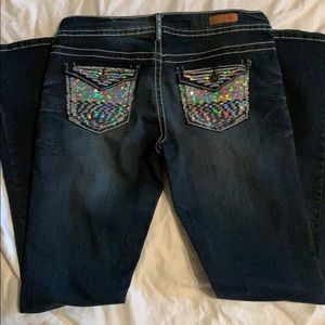 Bongo Bootcut jeans size 9 with sparkly pockets